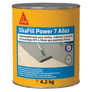 SikaFill Power 7 Años blanco impermeabilizante acrílico para cubiertas, techos y terrzas 4.2KG