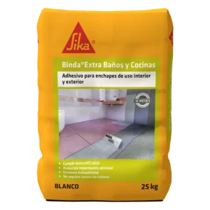 Sika Binda Extra Baños y Cocinas Gris pega enchapes interiores y exteriores 25KG